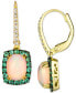 Neopolitan Opal (1-1/2 ct. t.w.), Costa Smeralda Emeralds (3/8 ct. t.w.) & Nude Diamonds (1/8 ct. t.w.) Leverback Drop Earrings in 14k Gold