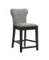 Фото #1 товара 2-Piece Asian Hardwood Upholstered Solid Back Counter Height with Nail head Trim Stools Set