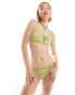 Monki mix and match underwire bikini top in light khaki green