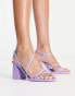 Pull&Bear strappy mid block heeled sandal in lilac lila, EU 37 - EU37 - фото #1