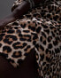 Topshop co-ord leopard print mini bias skirt with knicker trim