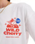 Pull&Bear 'Wild Cherry' graphic tee in white Белый, S - EU 36 - фото #4