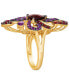 Crazy Collection® Pomegranate Garnet (4 ct. t.w.) & Grape Amethyst (5/8 ct. t.w.) Swirling Statement Ring in 14k Gold