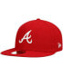 Фото #2 товара Men's Red Atlanta Braves Logo White 59FIFTY Fitted Hat