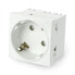 Фото #1 товара Wall socket 250V single 45x45mm 16A Schuko - white + adapter