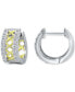 ფოტო #3 პროდუქტის Cubic Zirconia Lattice Small Huggie Hoop Earrings, 0.51", Created for Macy's