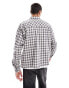 Pull&Bear washed checked shirt in grey