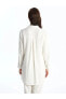 Фото #6 товара LCW Grace Düz Uzun Kollu Keten Karışımlı Kadın Gömlek Elbise