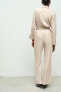 Satin jumpsuit with wrinkled effect