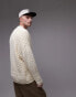 Topman knitted crochet cardigan with in ecru