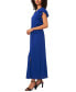 ფოტო #7 პროდუქტის Women's V-Neck Flutter-Sleeve Belted Maxi Dress