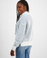 ფოტო #2 პროდუქტის Juniors' Half-Zip Two-Tone-Knit Sweater