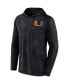 ფოტო #3 პროდუქტის Men's Black Miami Hurricanes Camo Hoodie Long Sleeve T-shirt