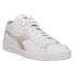 Фото #3 товара Diadora Game Row Cut Metal Lace Up Mens Beige, White Sneakers Casual Shoes 1783