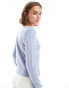 Stradivarius v neck jumper in blue