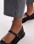 Фото #2 товара Topshop Betty leather square toe ballet flats in black