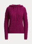 Фото #1 товара Lauren Ralph Lauren Cable-Knit Cotton Hoodie French Orchid Magenta L
