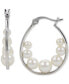 ფოტო #1 პროდუქტის Cultured Freshwater Pearl (3-6mm) Hoop Earrings in 14k Gold-Plated Sterling Silver