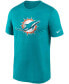 Men's Aqua Miami Dolphins Logo Essential Legend Performance T-shirt