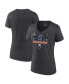 ფოტო #1 პროდუქტის Women's Heather Charcoal Houston Astros 2022 World Series Champions Locker Room Short Sleeve V-Neck T-shirt