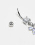 Kingsley Ryan bow charm belly bar in sterling silver