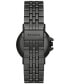 Men's Signatur Sport Three Hand Date Black Stainless Steel Watch 40mm