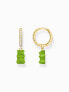 Фото #1 товара Thomas Sabo CR726-414-6 Gold single hoop earrings w. green Goldbears