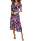 Women's Printed Flutter-Sleeve Midi Dress