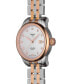 ფოტო #4 პროდუქტის Women's Swiss Automatic Le Locle Diamond-Accent Two-Tone Stainless Steel Bracelet Watch 29mm