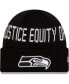 ფოტო #2 პროდუქტის Men's Black Seattle Seahawks Team Social Justice Cuffed Knit Hat