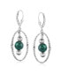 ფოტო #3 პროდუქტის Sterling Silver Rope and Gemstone Bead Drop Earrings