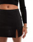 Miss Selfridge ponte mini skort in black Черный, 38 - фото #3