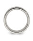 ფოტო #3 პროდუქტის Stainless Steel Polished Brushed Center CZ 7.00mm Band Ring