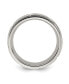 Stainless Steel Polished Brushed Center CZ 7.00mm Band Ring