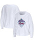 Фото #1 товара Women's White Philadelphia 76ers Cropped Long Sleeve T-shirt