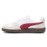 Фото #3 товара Puma Palermo Leather Lace Up Womens Grey, Red, White Sneakers Casual Shoes 3976