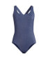 Фото #2 товара Women's Long Chlorine Resistant Shine X-Back High Leg Soft Cup Tugless One Piece Swimsuit