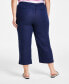 Фото #1 товара Plus Size 100% Linen Cropped Pants, Created for Macy's
