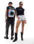 Фото #3 товара ASOS DESIGN unisex oversized license vest in black with Nirvana tie dye graphic prints