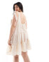 Фото #4 товара Vero Moda Curve tie shoulder tiered beach mini dress in cream