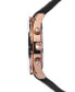 ფოტო #3 პროდუქტის Men's Skipper Dual Time Zone Black Silicone Strap Watch 44mm, Created for Macy's