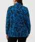 Фото #2 товара Plus Size Eco Floral Print Roll Collar Draped Long Sleeve Cardigan Sweater