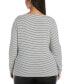 ფოტო #2 პროდუქტის Plus Size Drape O-Ring Long Sleeve Top