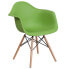 Фото #4 товара Alonza Series Green Plastic Chair With Wood Base