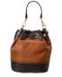 Persaman New York #1170 Suede & Leather Bucket Bag Women's Brown Os