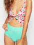 Lolli Pastel Watermelon Color Print One Piece Cut Outs Swimsuit Size XS