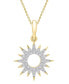 ფოტო #1 პროდუქტის Diamond Sun Pendant Necklace (1/10 ct. t.w.) in 14k Gold Created for Macy's (Also available in Black Diamond)
