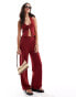 4th & Reckless maribel fine gauge knit top co-ord in red