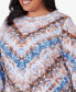 ფოტო #2 პროდუქტის Plus Size Classic Python Chevron Crew Neck Top