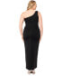 ფოტო #4 პროდუქტის Plus Size One-Shoulder Long Ruffle Dress